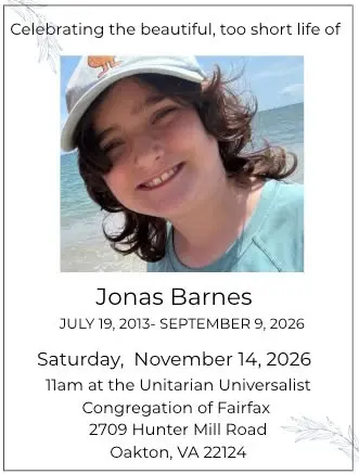Jonas Barnes Obituary, Cause of Death - Fairfax Community to Celebrate the Life of a Beloved 13-Year-Old